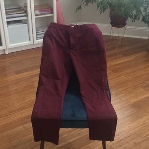J Crew Maroon Work Pant